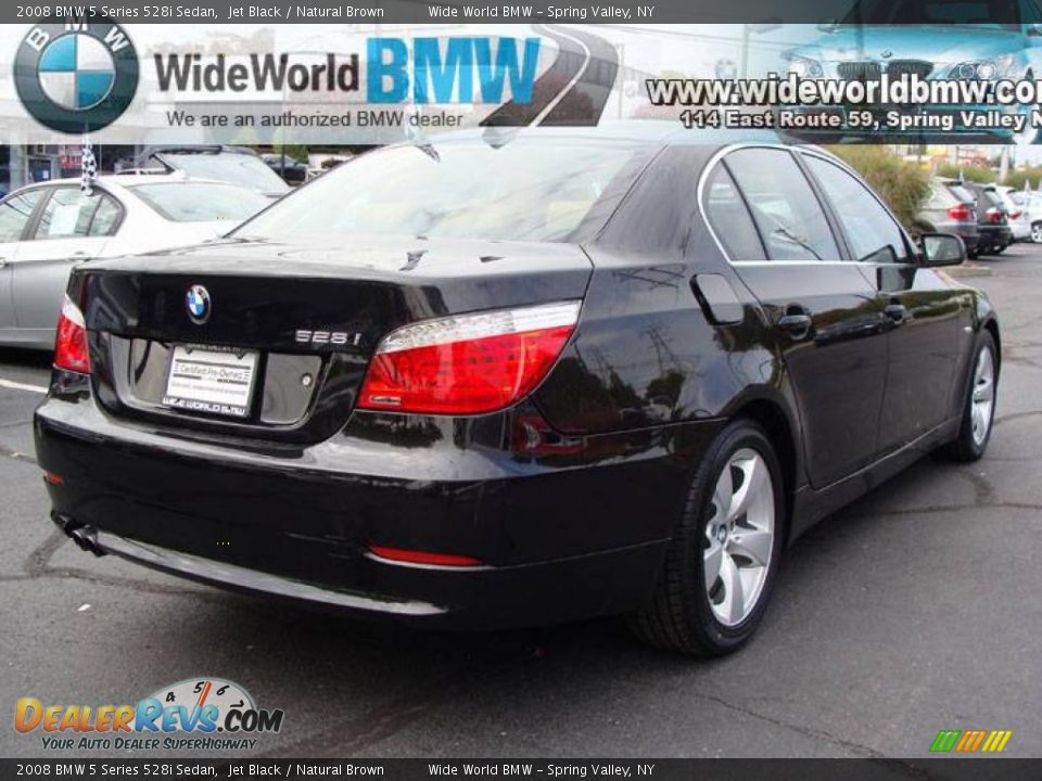 2008 BMW 5 Series 528i Sedan Jet Black / Natural Brown Photo #4