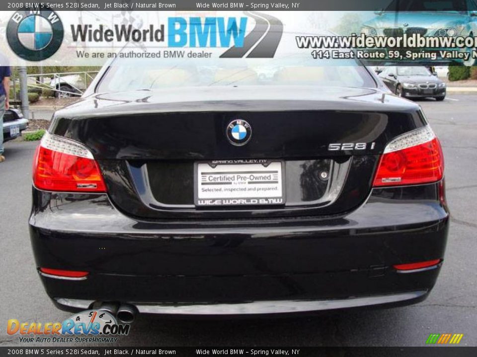 2008 BMW 5 Series 528i Sedan Jet Black / Natural Brown Photo #5