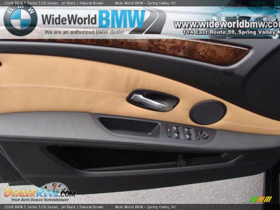 2008 BMW 5 Series 528i Sedan Jet Black / Natural Brown Photo #6
