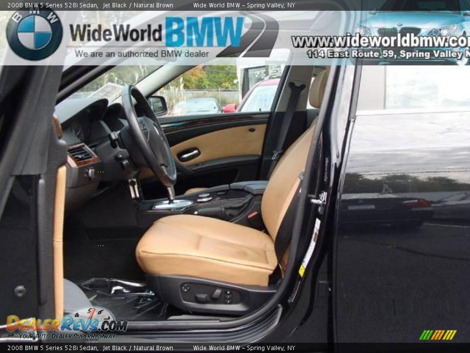 2008 BMW 5 Series 528i Sedan Jet Black / Natural Brown Photo #7