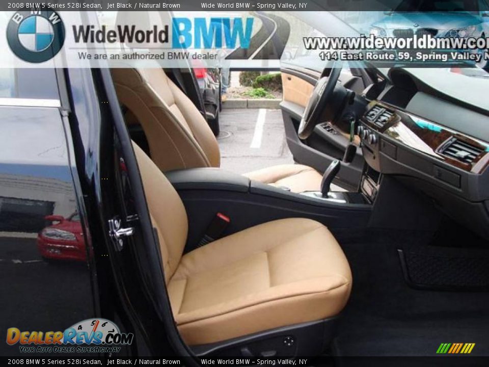 2008 BMW 5 Series 528i Sedan Jet Black / Natural Brown Photo #8