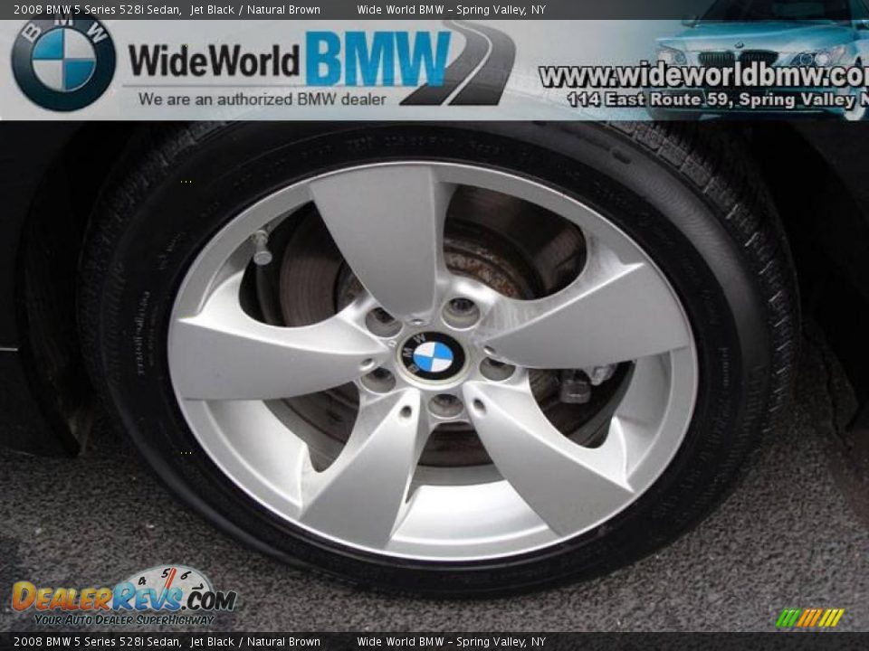 2008 BMW 5 Series 528i Sedan Jet Black / Natural Brown Photo #9