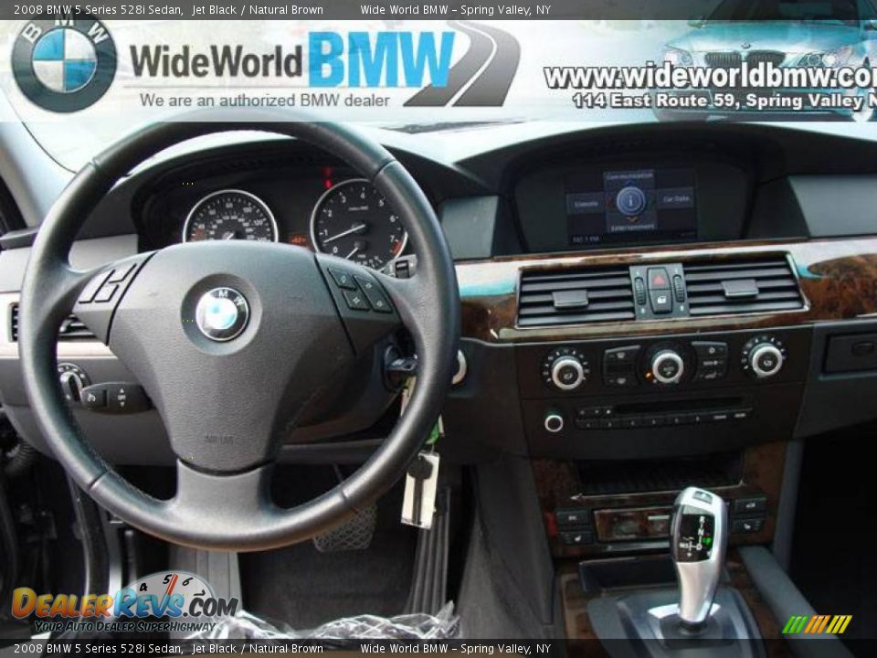 2008 BMW 5 Series 528i Sedan Jet Black / Natural Brown Photo #10
