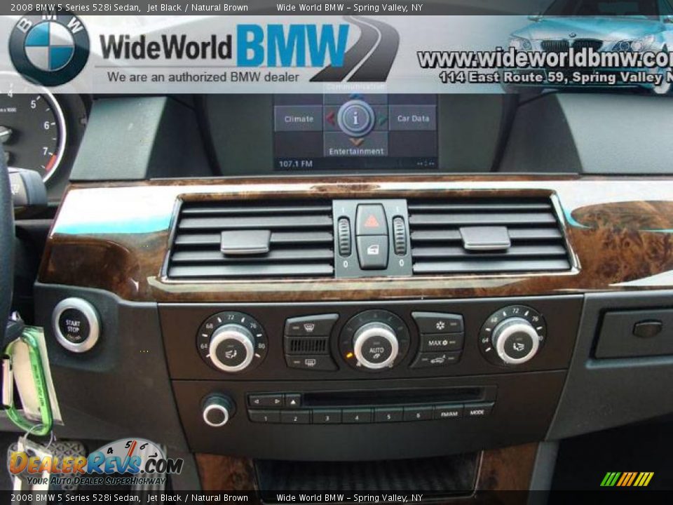 2008 BMW 5 Series 528i Sedan Jet Black / Natural Brown Photo #11
