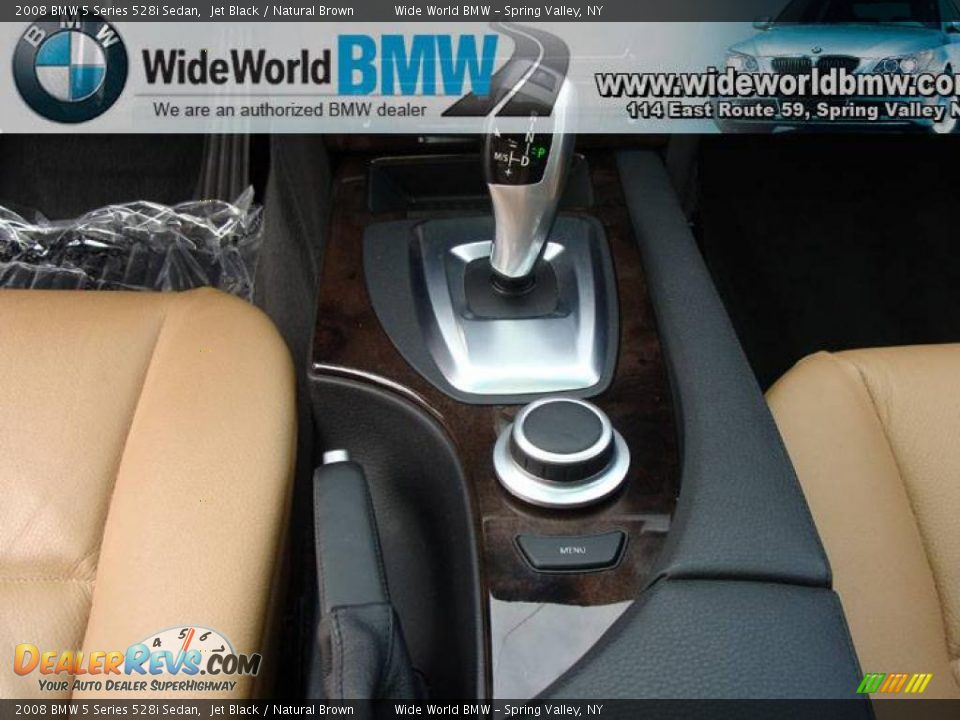 2008 BMW 5 Series 528i Sedan Jet Black / Natural Brown Photo #12