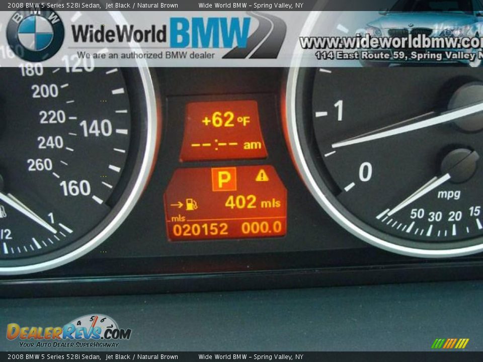 2008 BMW 5 Series 528i Sedan Jet Black / Natural Brown Photo #13