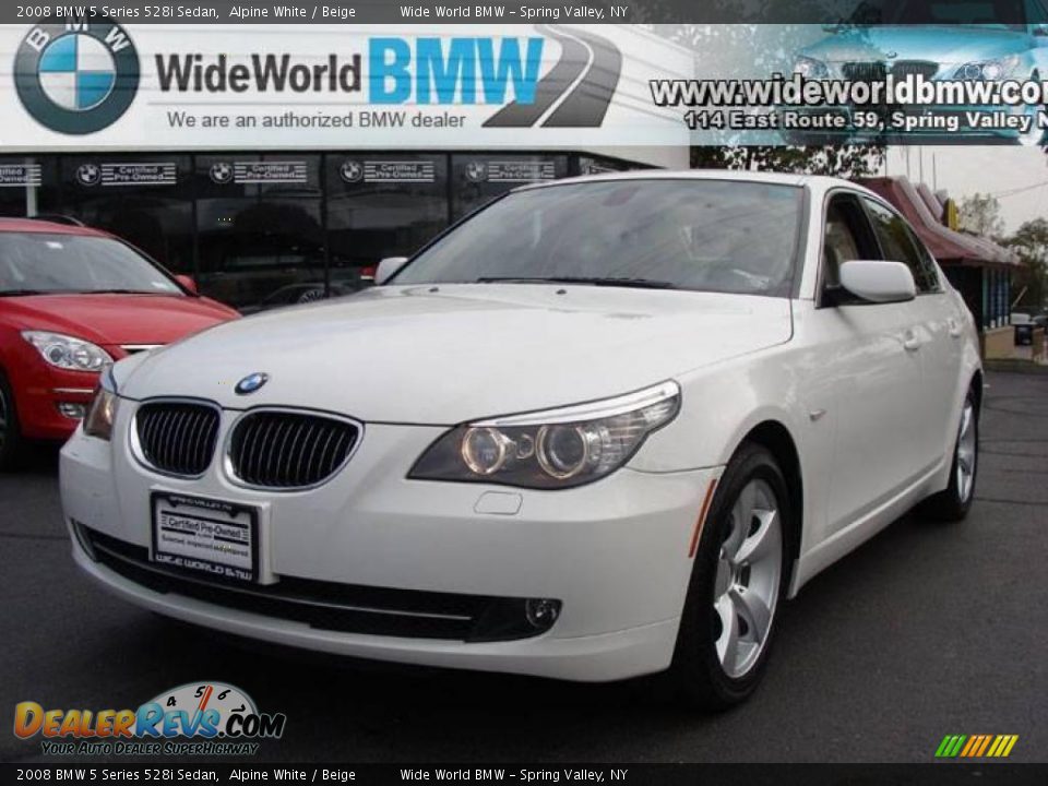 2008 BMW 5 Series 528i Sedan Alpine White / Beige Photo #1