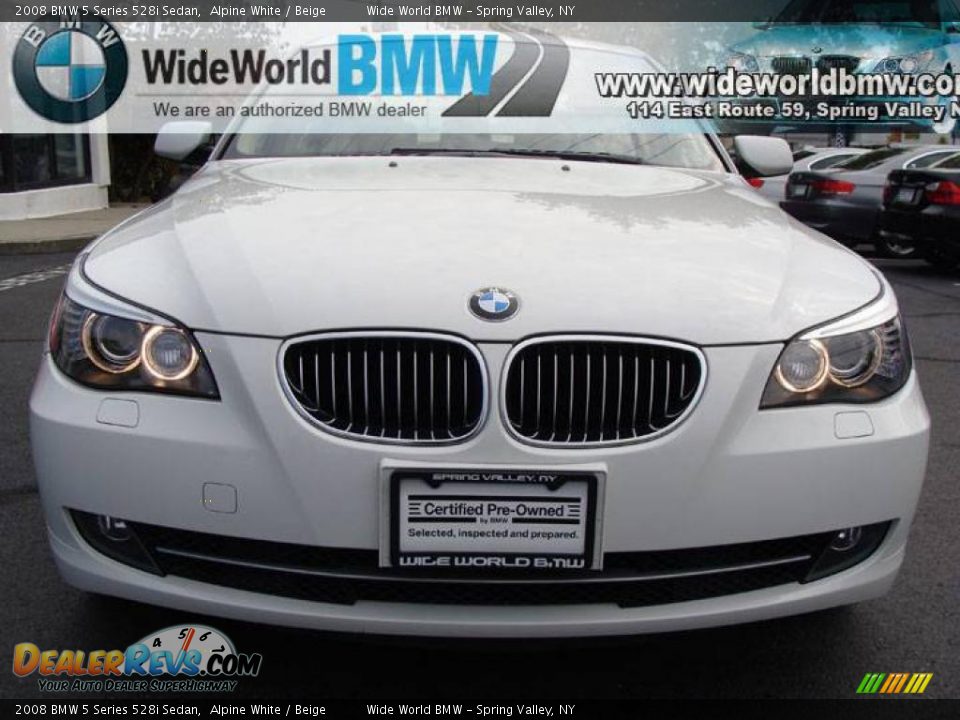 2008 BMW 5 Series 528i Sedan Alpine White / Beige Photo #2