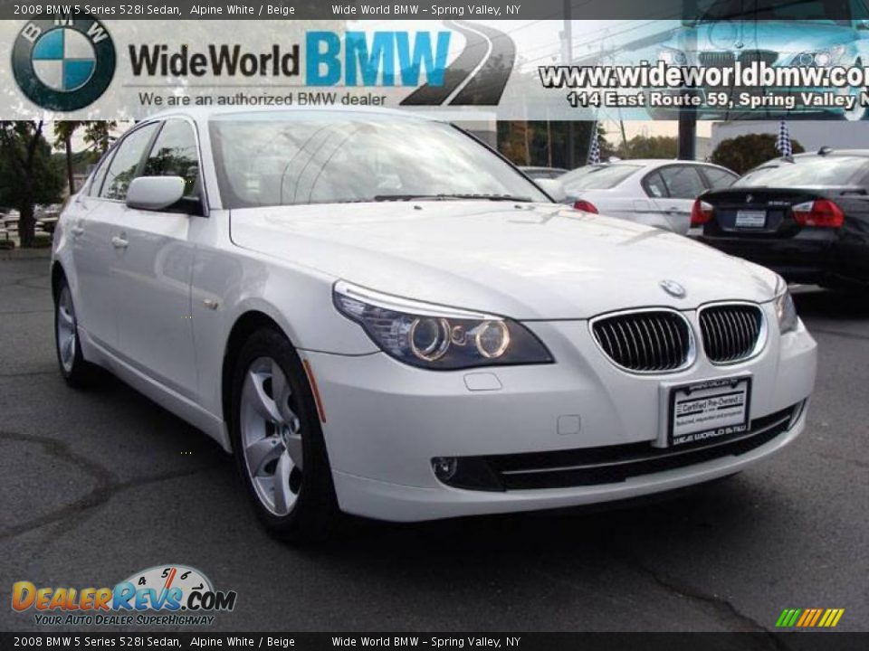 2008 BMW 5 Series 528i Sedan Alpine White / Beige Photo #3