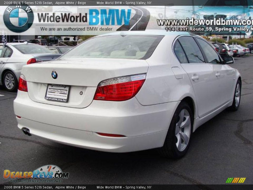 2008 BMW 5 Series 528i Sedan Alpine White / Beige Photo #4