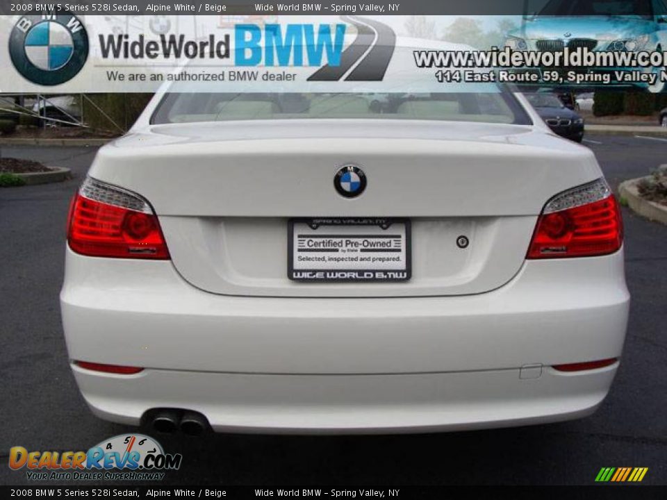 2008 BMW 5 Series 528i Sedan Alpine White / Beige Photo #5
