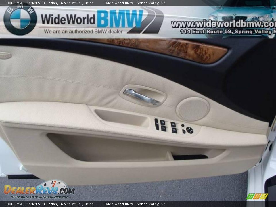 2008 BMW 5 Series 528i Sedan Alpine White / Beige Photo #6