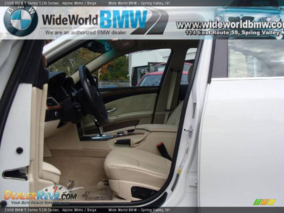 2008 BMW 5 Series 528i Sedan Alpine White / Beige Photo #7