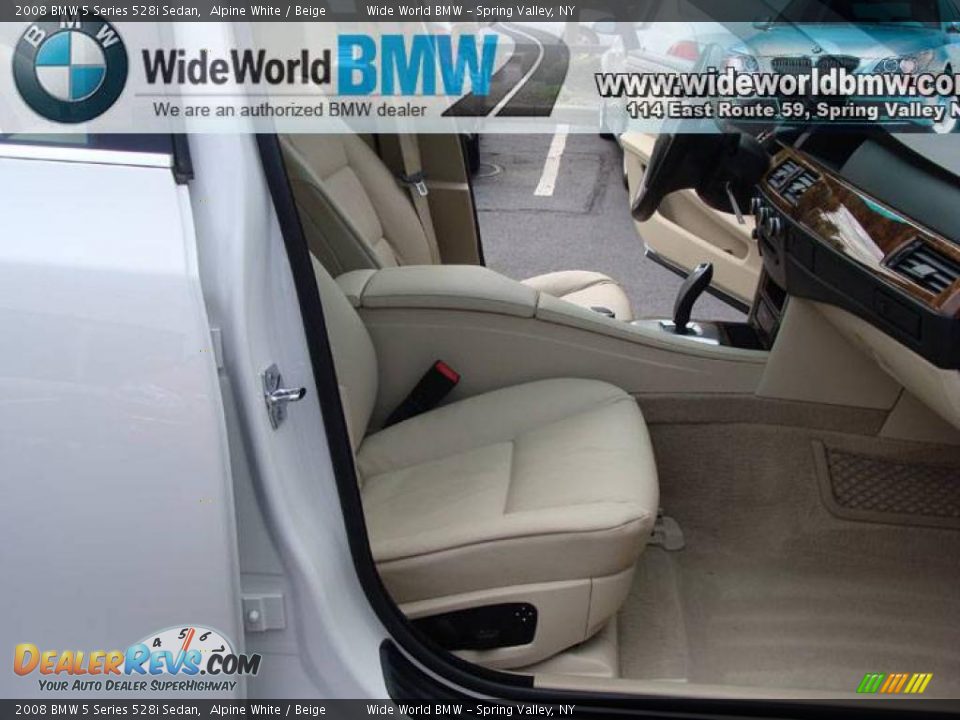 2008 BMW 5 Series 528i Sedan Alpine White / Beige Photo #8