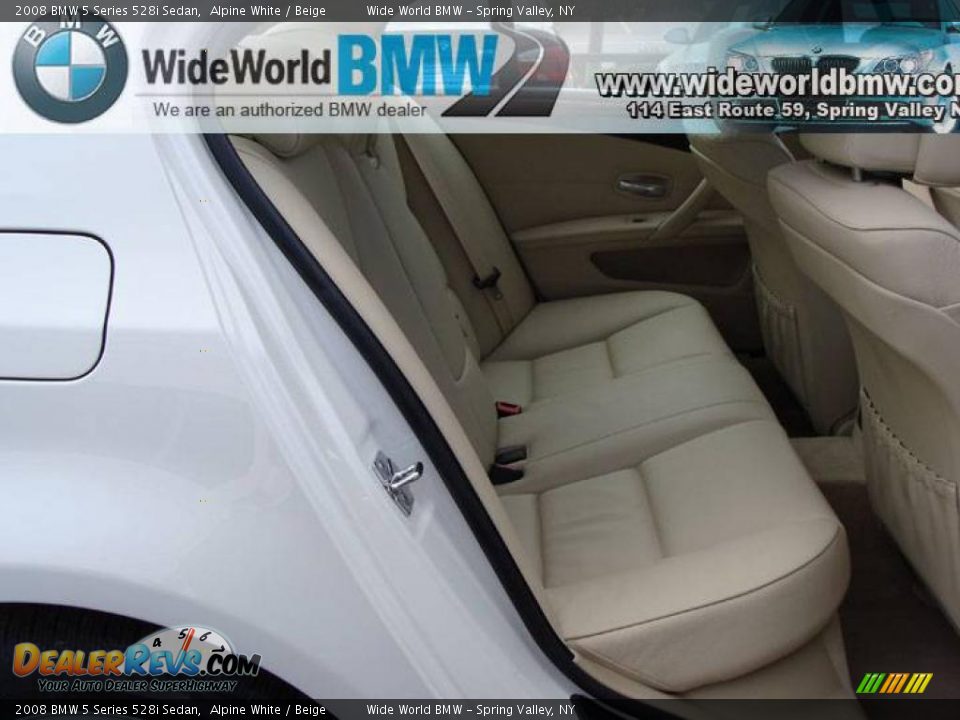 2008 BMW 5 Series 528i Sedan Alpine White / Beige Photo #9