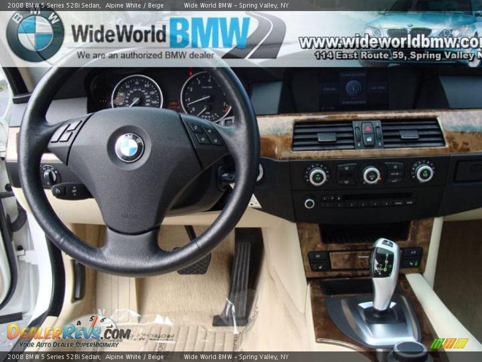 2008 BMW 5 Series 528i Sedan Alpine White / Beige Photo #10