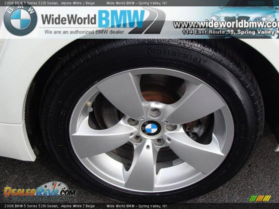 2008 BMW 5 Series 528i Sedan Alpine White / Beige Photo #13