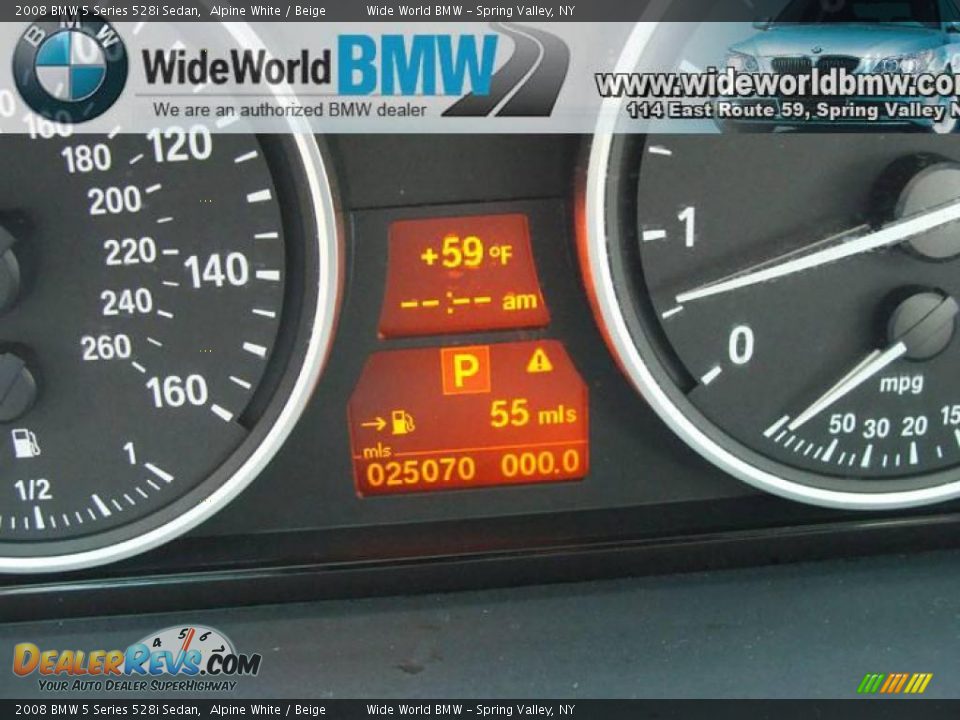 2008 BMW 5 Series 528i Sedan Alpine White / Beige Photo #14