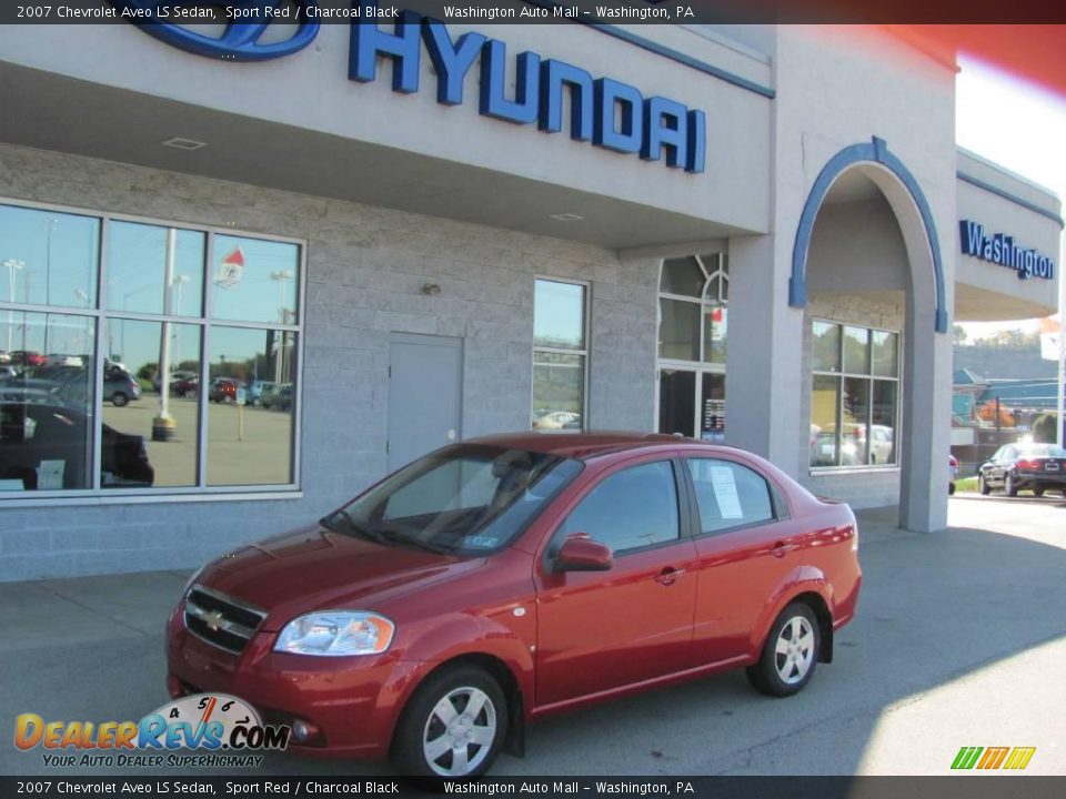 2007 Chevrolet Aveo LS Sedan Sport Red / Charcoal Black Photo #1