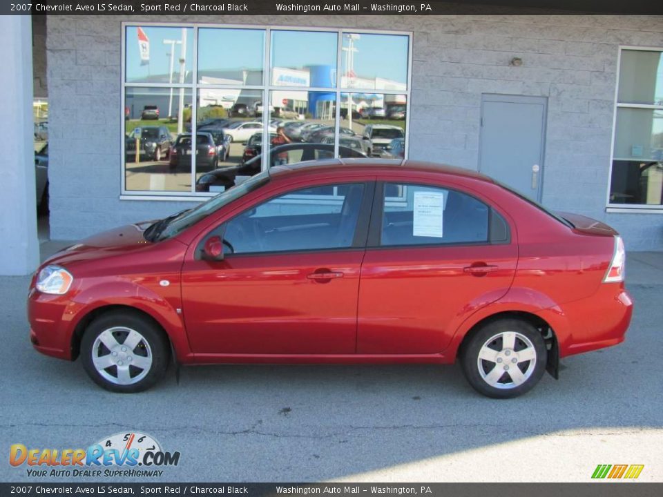 2007 Chevrolet Aveo LS Sedan Sport Red / Charcoal Black Photo #3