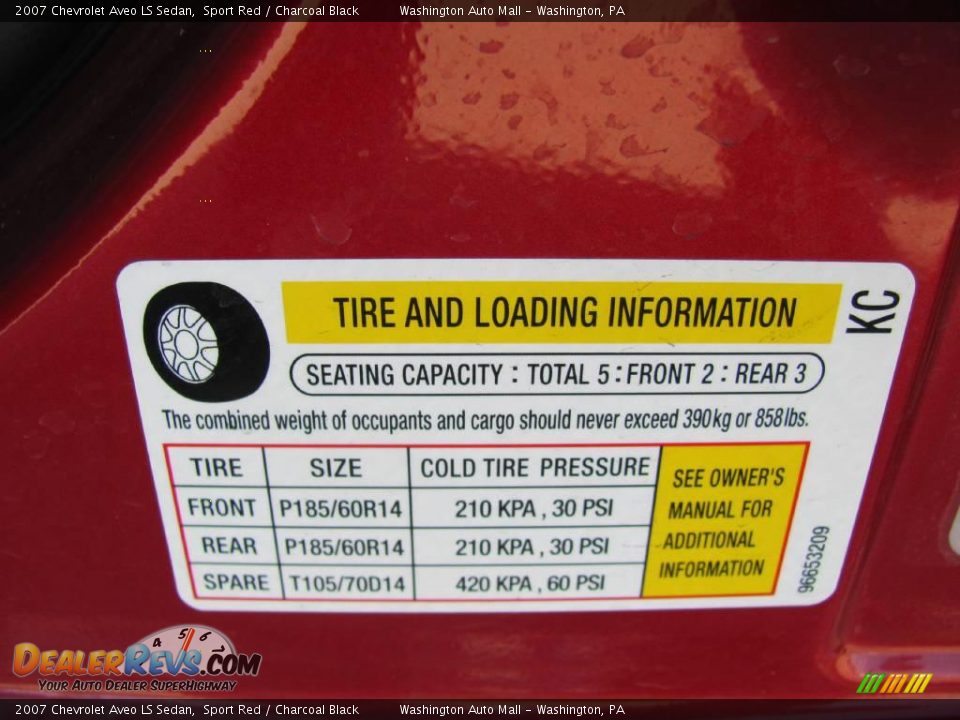 2007 Chevrolet Aveo LS Sedan Sport Red / Charcoal Black Photo #18