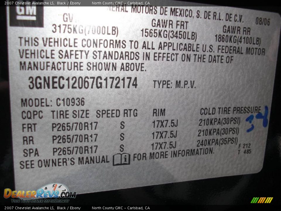2007 Chevrolet Avalanche LS Black / Ebony Photo #16