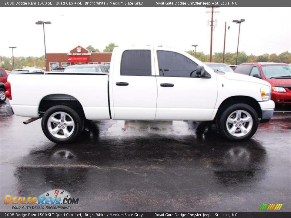 2008 Dodge Ram 1500 SLT Quad Cab 4x4 Bright White / Medium Slate Gray Photo #1