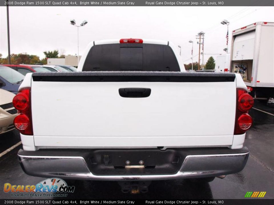 2008 Dodge Ram 1500 SLT Quad Cab 4x4 Bright White / Medium Slate Gray Photo #6