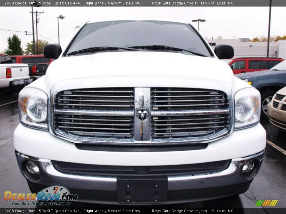 2008 Dodge Ram 1500 SLT Quad Cab 4x4 Bright White / Medium Slate Gray Photo #8