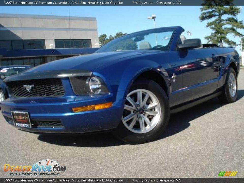 2007 Ford Mustang V6 Premium Convertible Vista Blue Metallic / Light Graphite Photo #1