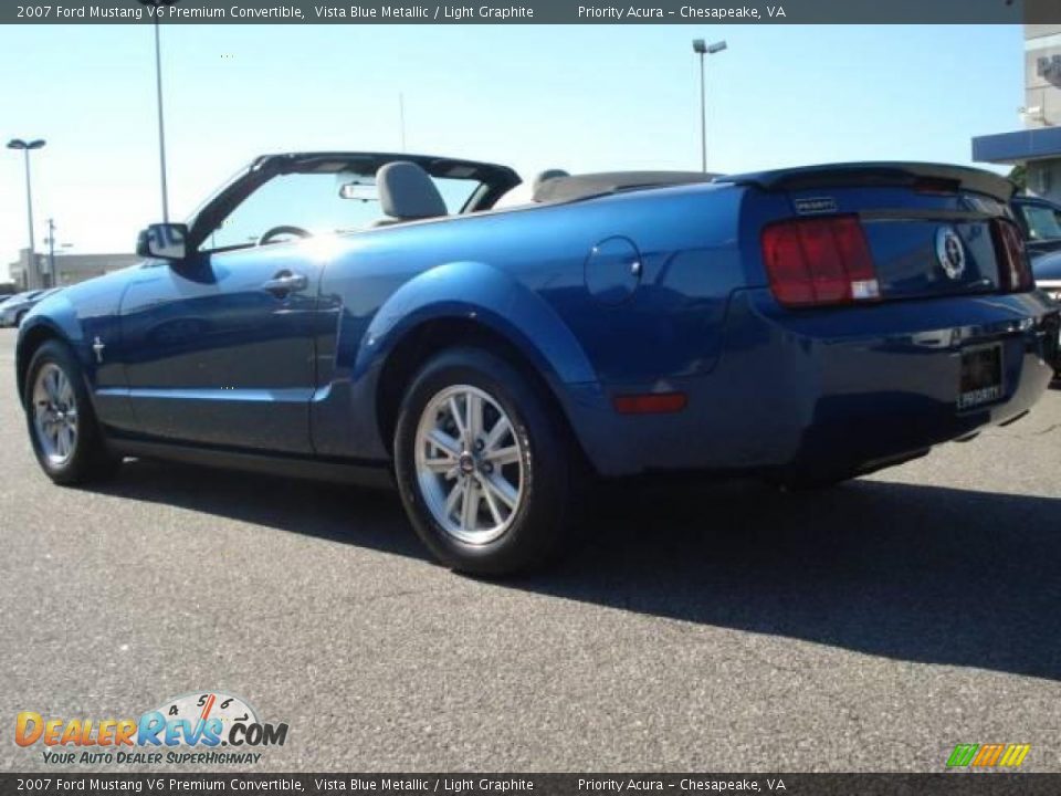 2007 Ford Mustang V6 Premium Convertible Vista Blue Metallic / Light Graphite Photo #4