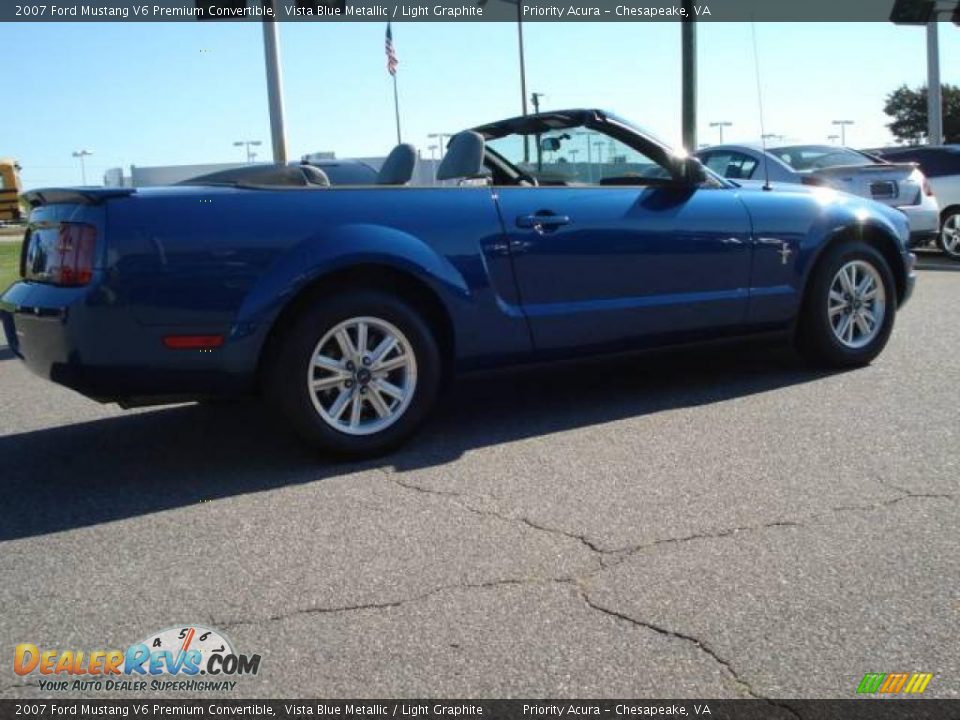 2007 Ford Mustang V6 Premium Convertible Vista Blue Metallic / Light Graphite Photo #5