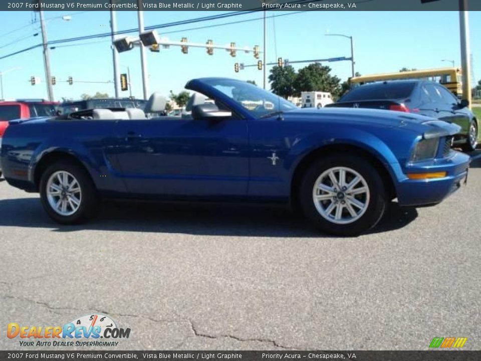 2007 Ford Mustang V6 Premium Convertible Vista Blue Metallic / Light Graphite Photo #6