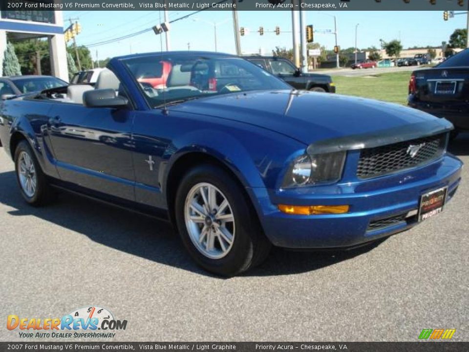 2007 Ford Mustang V6 Premium Convertible Vista Blue Metallic / Light Graphite Photo #7