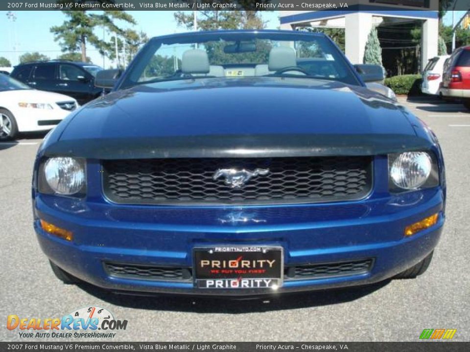 2007 Ford Mustang V6 Premium Convertible Vista Blue Metallic / Light Graphite Photo #8