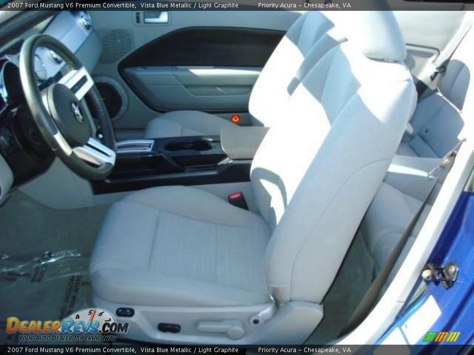 2007 Ford Mustang V6 Premium Convertible Vista Blue Metallic / Light Graphite Photo #9