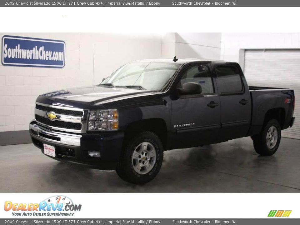 2009 Chevrolet Silverado 1500 LT Z71 Crew Cab 4x4 Imperial Blue Metallic / Ebony Photo #1