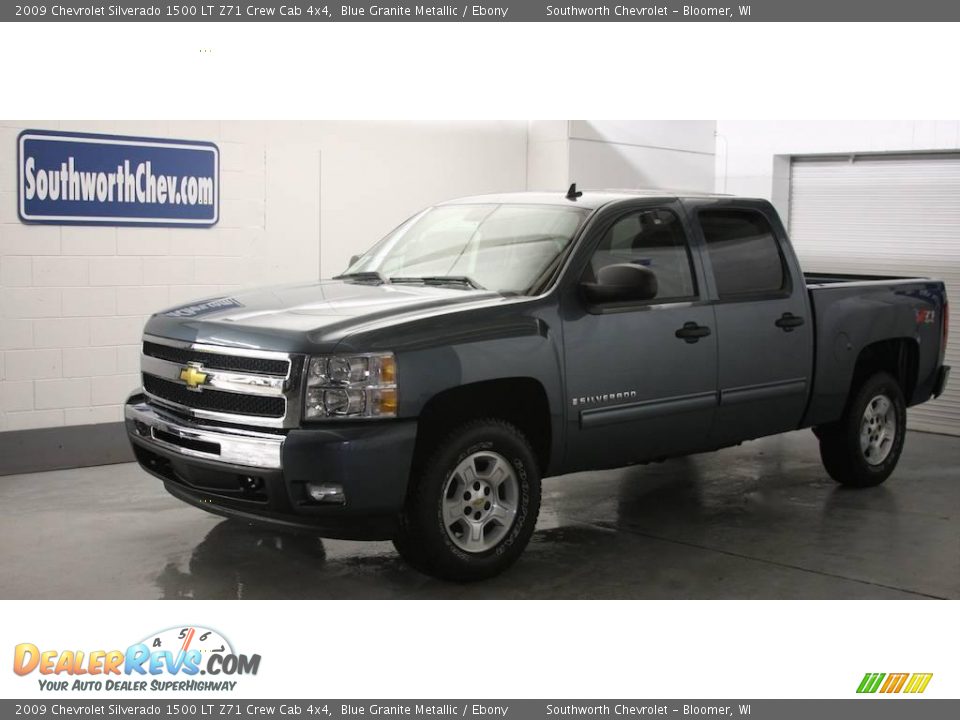 2009 Chevrolet Silverado 1500 LT Z71 Crew Cab 4x4 Blue Granite Metallic / Ebony Photo #1