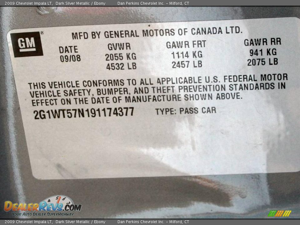 2009 Chevrolet Impala LT Dark Silver Metallic / Ebony Photo #12