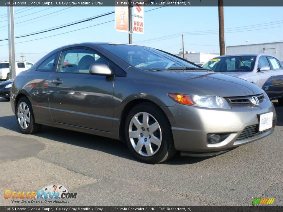 2006 Honda Civic LX Coupe Galaxy Gray Metallic / Gray Photo #3