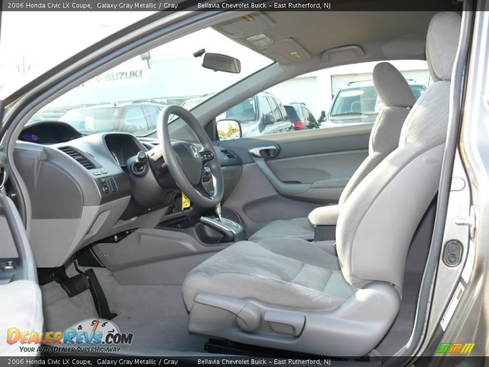 2006 Honda Civic LX Coupe Galaxy Gray Metallic / Gray Photo #7