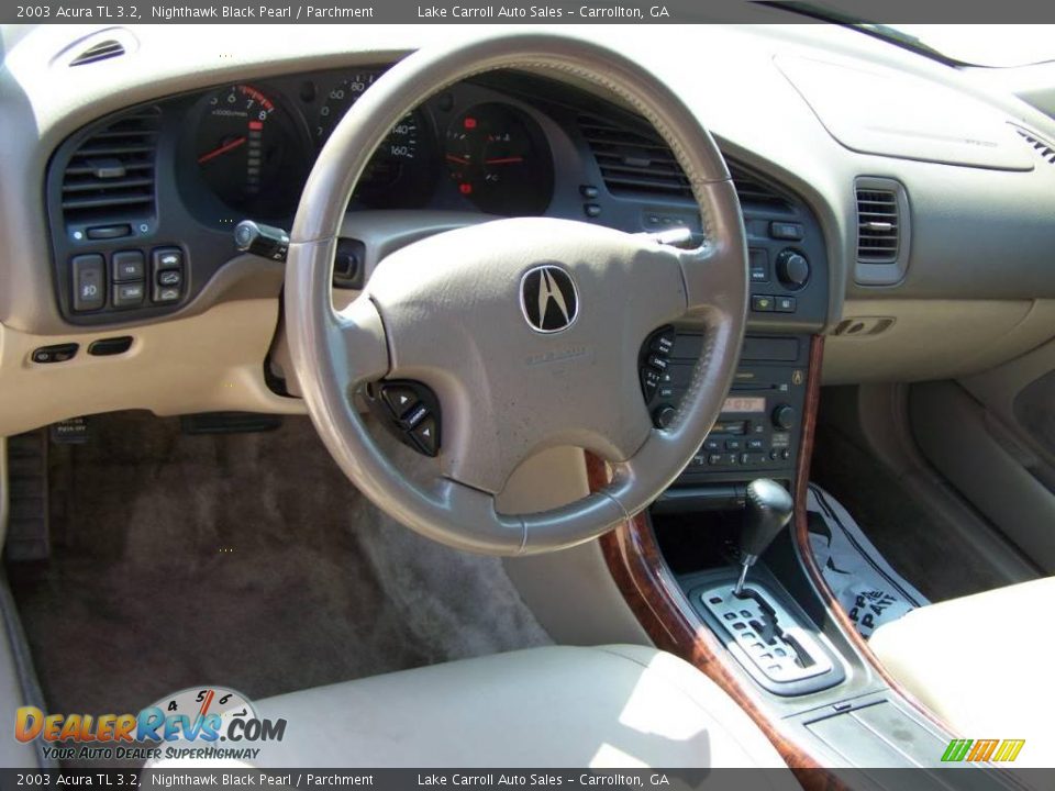 2003 Acura TL 3.2 Nighthawk Black Pearl / Parchment Photo #15
