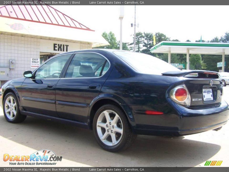 2002 Nissan Maxima SE Majestic Blue Metallic / Blond Photo #8