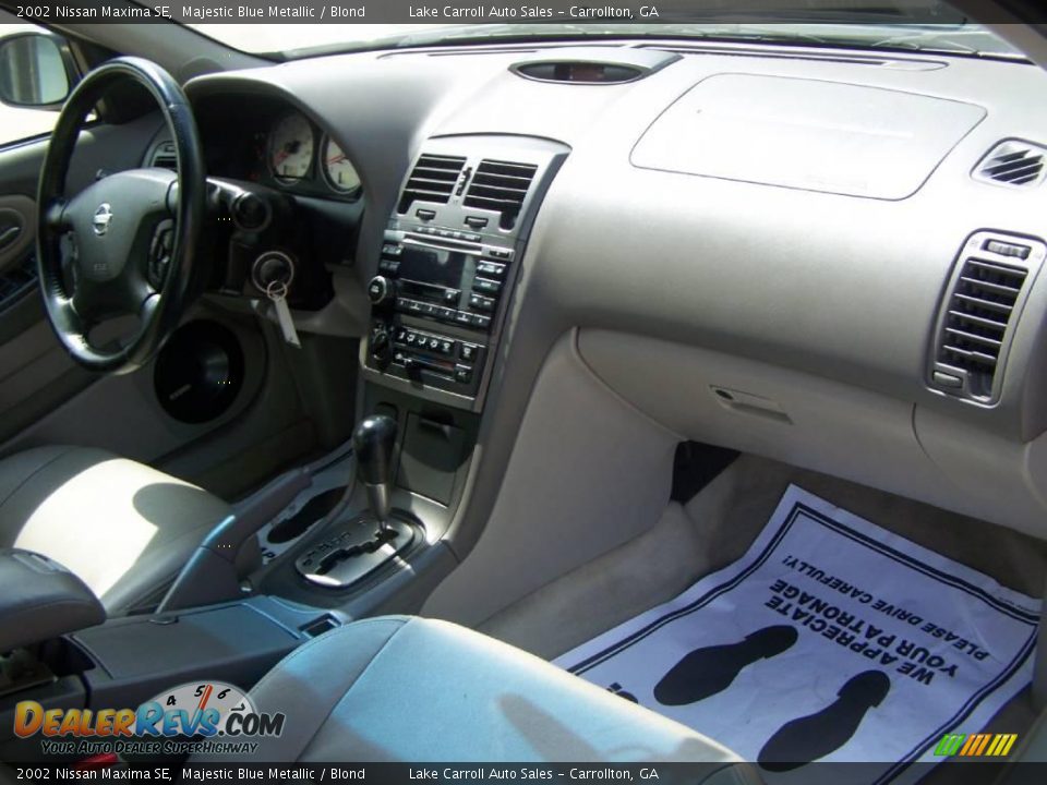 2002 Nissan Maxima SE Majestic Blue Metallic / Blond Photo #14