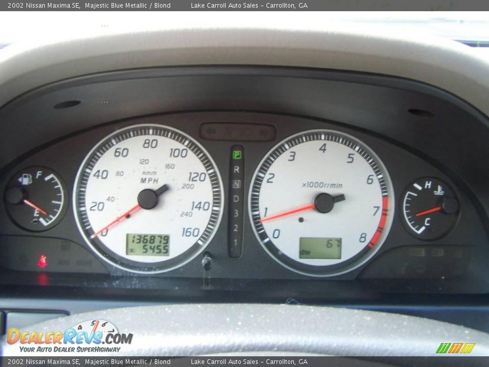 2002 Nissan Maxima SE Majestic Blue Metallic / Blond Photo #29