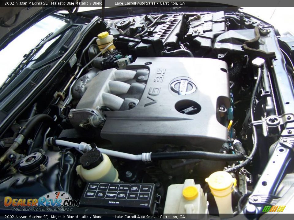 2002 Nissan Maxima SE Majestic Blue Metallic / Blond Photo #34