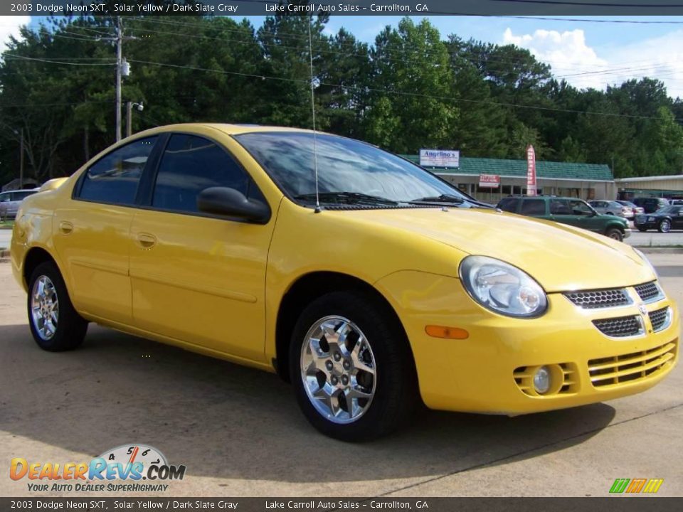 2003 Dodge Neon SXT Solar Yellow / Dark Slate Gray Photo #13