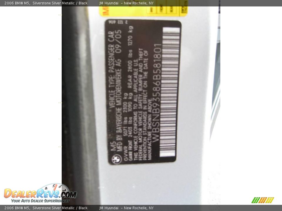 2006 BMW M5 Silverstone Silver Metallic / Black Photo #29