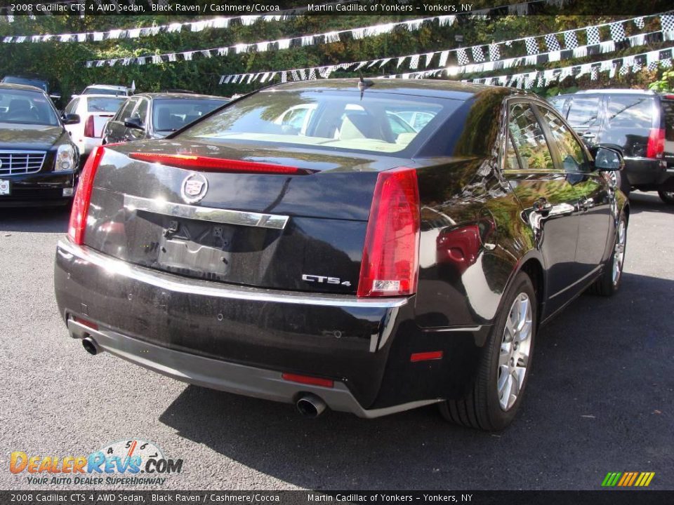 2008 Cadillac CTS 4 AWD Sedan Black Raven / Cashmere/Cocoa Photo #4