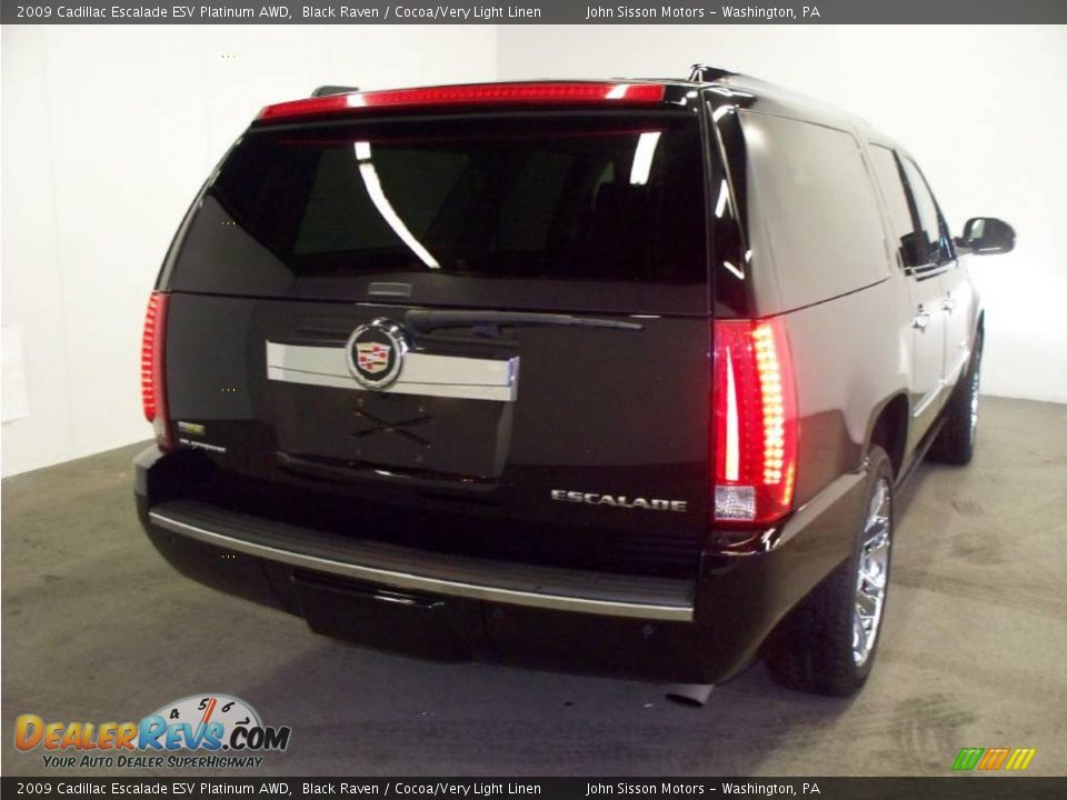 2009 Cadillac Escalade ESV Platinum AWD Black Raven / Cocoa/Very Light Linen Photo #4